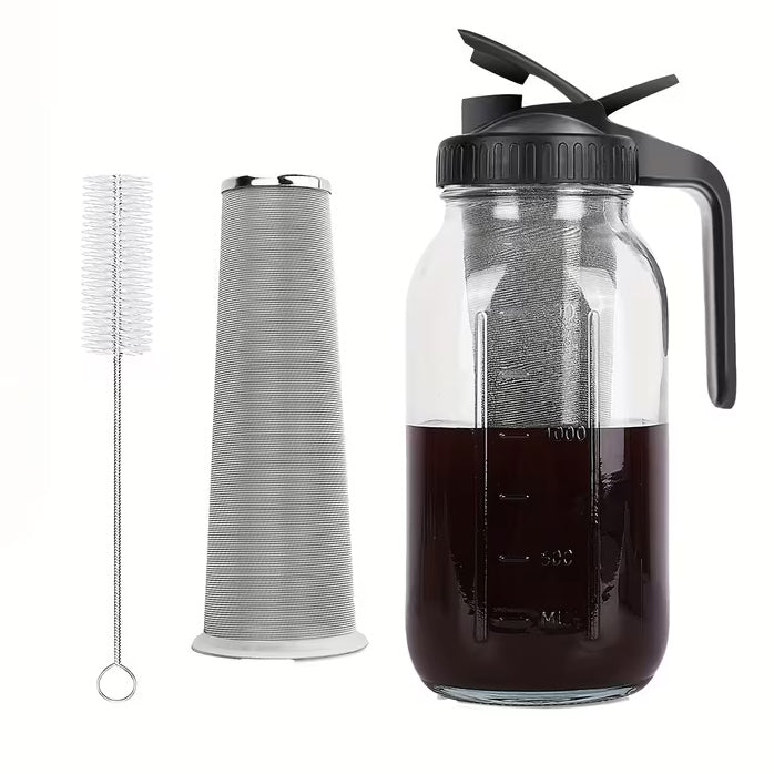 Cold Brew Coffee Maker - 900ML with Filter and Brush